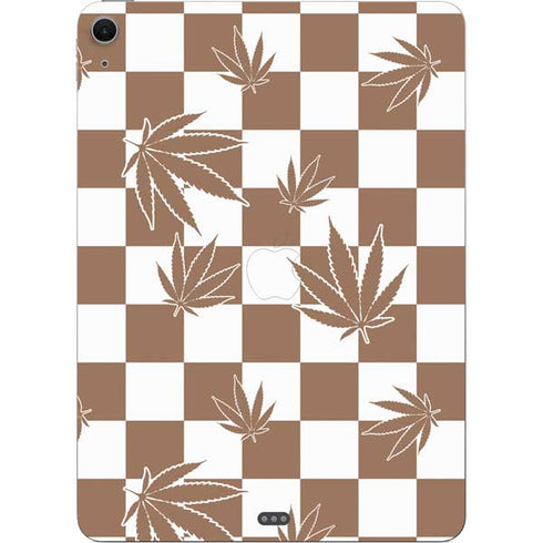Marijuana Brown Checkered Apple iPad Air Skin