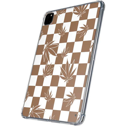 Marijuana Brown Checkered iPad Pro 11in (2024) Clear Case
