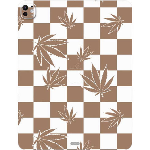 Marijuana Brown Checkered iPad Pro 13in M4 (2024) Skin