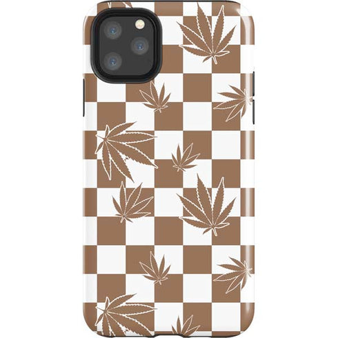 Marijuana Brown Checkered iPhone Cases
