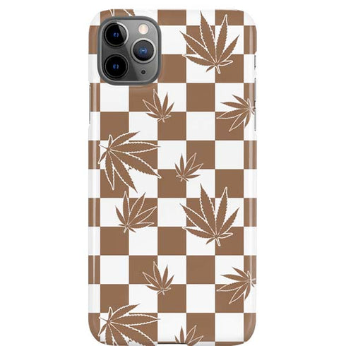 Marijuana Brown Checkered iPhone Cases