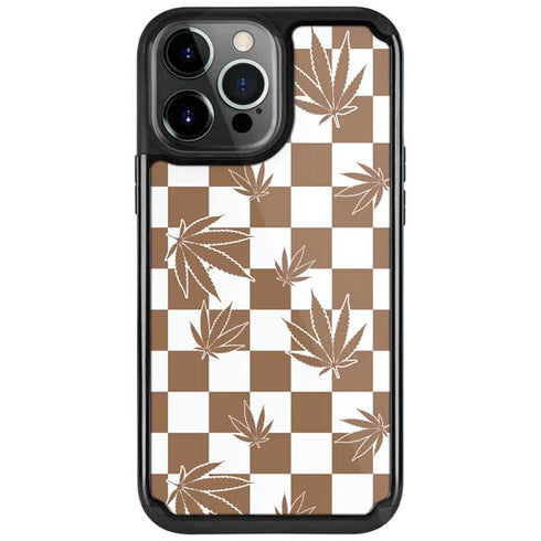Marijuana Brown Checkered iPhone Cases