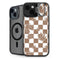 Marijuana Brown Checkered iPhone 14 Plus Kickstand Case
