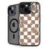 Marijuana Brown Checkered iPhone 14 Plus Kickstand Case