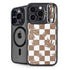 Marijuana Brown Checkered iPhone 14 Pro Kickstand Case