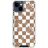 Marijuana Brown Checkered iPhone 15 Clear Case