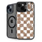 Marijuana Brown Checkered iPhone 15 Plus Kickstand Case