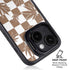 Marijuana Brown Checkered iPhone 15 Plus Kickstand Case