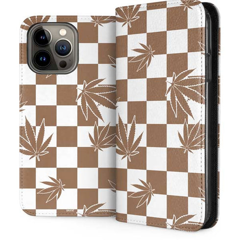 Marijuana Brown Checkered iPhone Cases