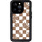 Marijuana Brown Checkered iPhone 15 Pro Waterproof Case