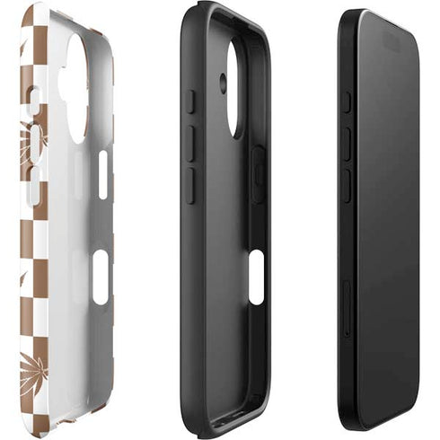 Marijuana Brown Checkered iPhone 16 Impact Case