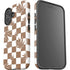 Marijuana Brown Checkered iPhone 16 Plus Impact Case