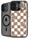 Marijuana Brown Checkered iPhone 16 Plus Kickstand Case