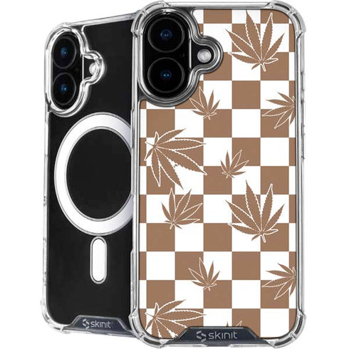 Marijuana Brown Checkered iPhone 16 Plus MagSafe Case