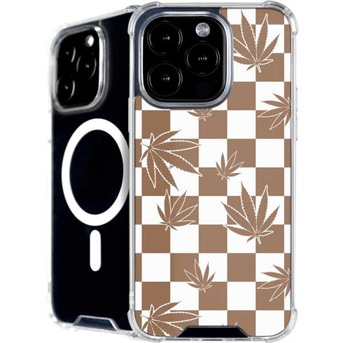 Marijuana Brown Checkered iPhone 16 Pro MagSafe Case