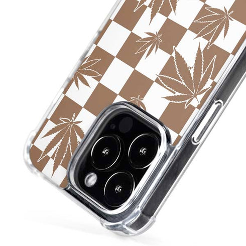 Marijuana Brown Checkered iPhone 16 Pro MagSafe Case