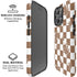 Marijuana Brown Checkered iPhone 16 Pro Magsafe Impact Case