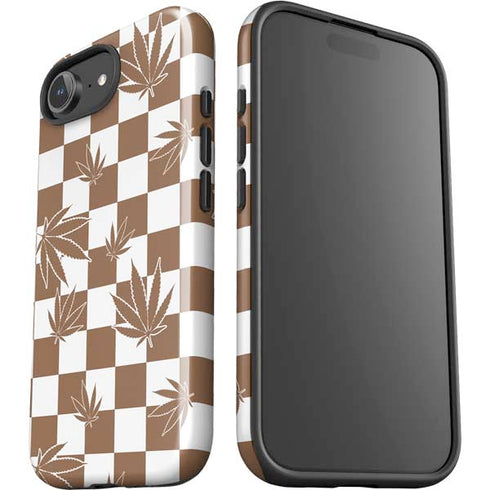 Marijuana Brown Checkered iPhone 16e Impact Case
