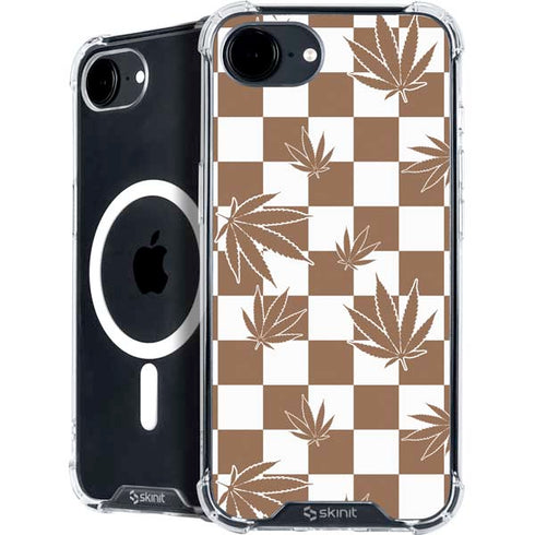 Marijuana Brown Checkered iPhone 16e MagSafe Case