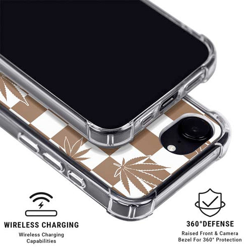 Marijuana Brown Checkered iPhone 16e MagSafe Case