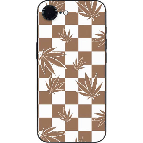 Marijuana Brown Checkered iPhone 16e Skin