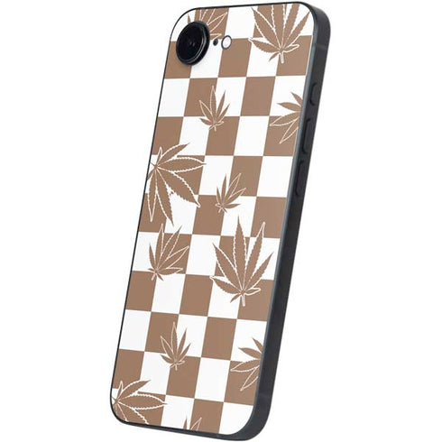 Marijuana Brown Checkered iPhone 16e Skin