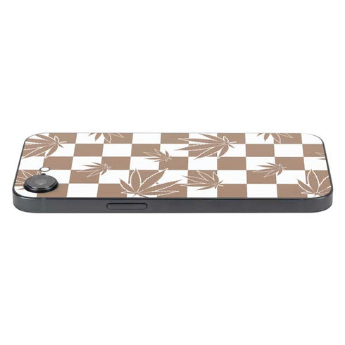Marijuana Brown Checkered iPhone 16e Skin