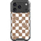 Marijuana Brown Checkered iPhone 18 Pro Clear Case