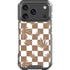 Marijuana Brown Checkered iPhone 18 Pro Clear Case