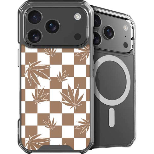 Marijuana Brown Checkered iPhone 18 Pro MagSafe Case