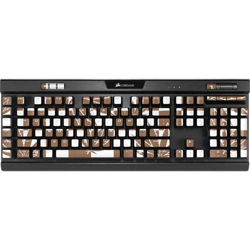 Marijuana Brown Checkered K95 RGB PLATINUM Mechanical Gaming Keyboard Skin
