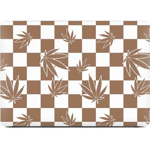 Marijuana Brown Checkered Apple MacBook Air Skin