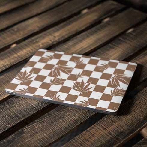 Marijuana Brown Checkered Apple MacBook Air Skin