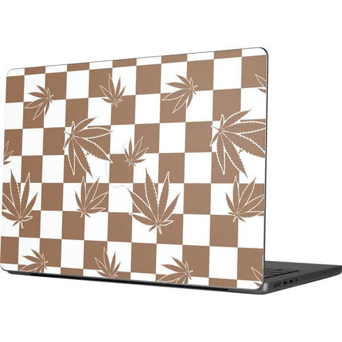 Marijuana Brown Checkered Apple MacBook Pro 14-inch Skin