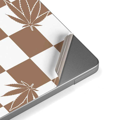 Marijuana Brown Checkered Apple MacBook Pro 14-inch Skin