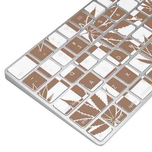 Marijuana Brown Checkered Magic Keyboard Skin