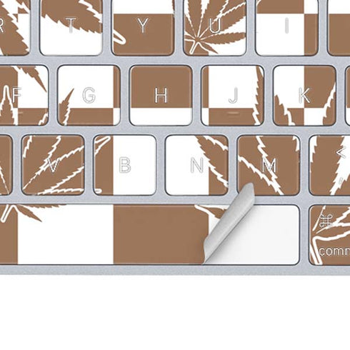 Marijuana Brown Checkered Magic Keyboard Skin