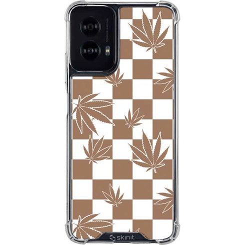 Marijuana Brown Checkered Moto G Power 5G (2024) Clear Case