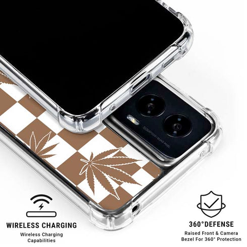 Marijuana Brown Checkered Moto G Power 5G (2024) Clear Case