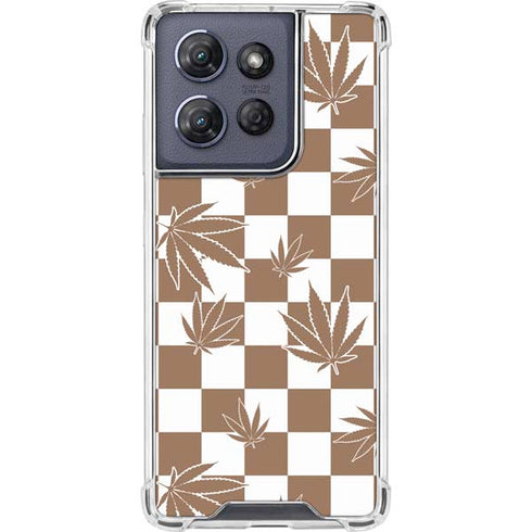 Marijuana Brown Checkered Moto G Power 5G (2025) Clear Case