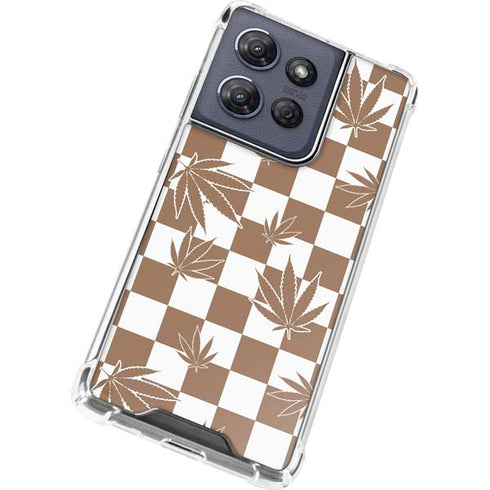 Marijuana Brown Checkered Moto G Power 5G (2025) Clear Case