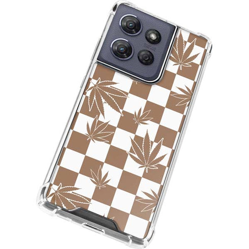 Marijuana Brown Checkered Moto G Stylus 5G (2025) Clear Case