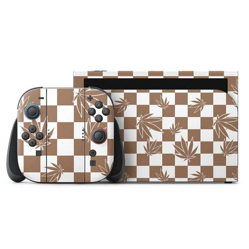 Marijuana Brown Checkered Nintendo Skins