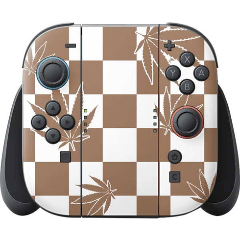 Marijuana Brown Checkered Nintendo Skins