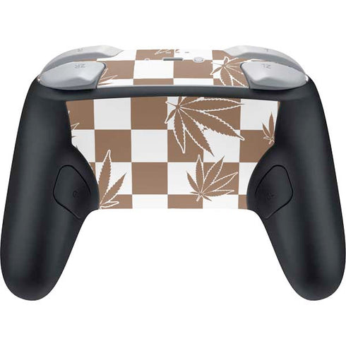 Marijuana Brown Checkered Nintendo Switch 2 (2025) Pro Controller Skin