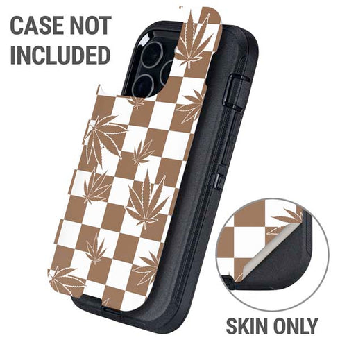 Marijuana Brown Checkered Otterbox Defender iPhone Skin