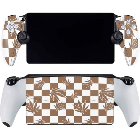 Marijuana Brown Checkered PlayStation PS5 Skins