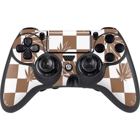 Marijuana Brown Checkered PlayStation PS4 Skins