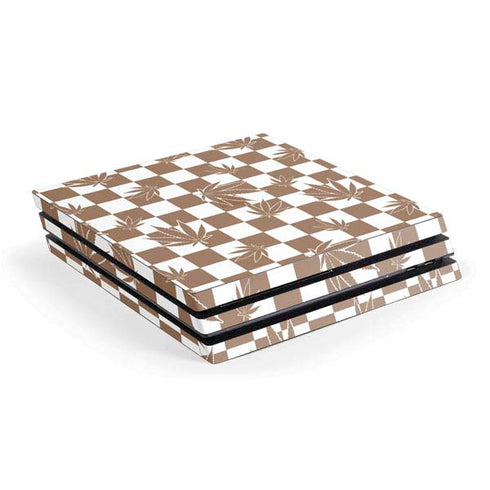 Marijuana Brown Checkered PlayStation PS4 Skins