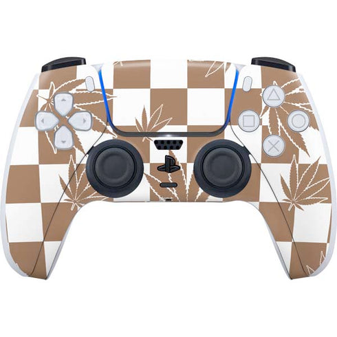 Marijuana Brown Checkered PlayStation PS5 Skins
